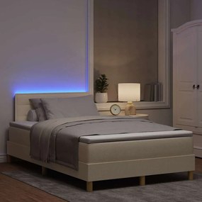 vidaXL Κρεβάτι με ελατήρια με στρώμα Κρεμ 120 x 190 cm ύφασμα