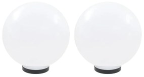 Φωτιστικά Μπάλα LED 2 τεμ. Σφαιρικά 30 εκ. Ακρυλικά (PMMA) - Λευκό