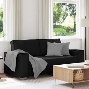 Καναπές Loveseat Μαύρος 140 εκ Ψεύτικο Δέρμα