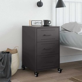 vidaXL Κομοδίνο Μαύρο 36x39x59 εκ. από Χάλυβα