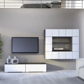 Intrahome Σύνθεση σαλονιού "SMART 7D" σε χρώμα σταχτί-λευκό Intrahomesa-00652652