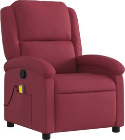 vidaXL Πολυθρόνα Μασάζ Ανακλινόμενη Μπορντό Υφασμάτινη