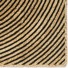 vidaXL Χαλί Φυσικό και Μαύρο 120 x 120 cm Γιούτα