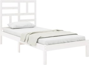 vidaXL Πλαίσιο Κρεβατιού Λευκό 90 x 190 εκ. Μασίφ Ξύλο Single