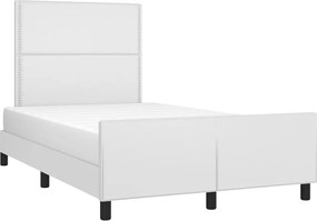 vidaXL Πλαίσιο Κρεβατιού χωρίς στρώμα Λευκό 120x190 εκ.Συνθ. Δέρμα