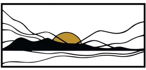Διακοσμητικό Τοίχου Cerro 279ENZ2613 120x51cm Black-Yellow Wallity Μέταλλο,Ξύλο