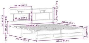 Πλαίσιο Κρεβατιού Χωρ. Στρώμα Sonoma Δρυς 160x200 εκ. Επ. Ξύλο - Καφέ