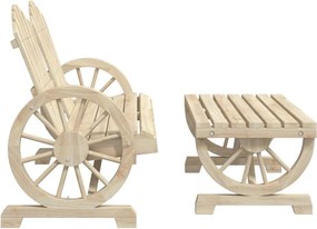 vidaXL Σαλόνι Κήπου Σετ 2 Τεμαχίων από Μασίφ Ξύλο Ελάτης