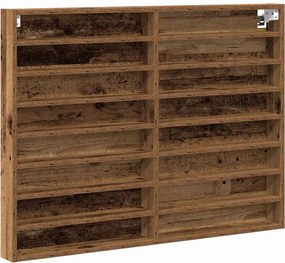 vidaXL Βιτρίνα Επιτοίχιο Παλιό ξύλο 100 x 8,5 x 75 cm