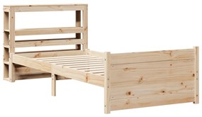 vidaXL Πλαίσιο Κρεβατιού με Κεφαλάρι 90 x 190εκ. από Μασίφ Ξύλο Πεύκου