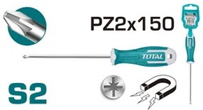 TOTAL THT26PZ2150 Κατσαβίδι Μαγνητικό Σταυρού PZ2 Χ 150mm