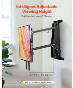 VEVOR Motorized TV Wall Mount, 32-65 in Electric Fireplace TV Wall Mount Black