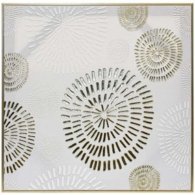 Πίνακας Καμβάς 147-225-091 60x3x60cm White-Gold Τετράγωνοι Πλαστικό,Καμβάς