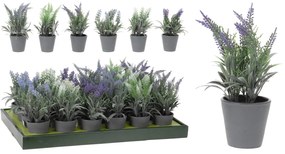 Φυτό Τεχνητό ArteLibre Λεβάντα Σε Γκρι Γλαστράκι Σε 6 Ποικιλίες