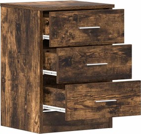 vidaXL Κομοδίνα 2 Τεμ. Καπνιστή Δρυς 38x35x56 εκ. από Επεξεργ. Ξύλο