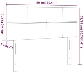Κεφαλάρι Κρεβατιού LED Ανοιχτό Γκρι 90x5x78/88 εκ. Βελούδινο 3121648