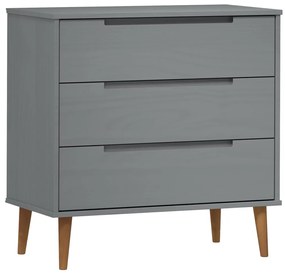 vidaXL Συρταριέρα MOLDE Γκρι 80 x 40 x 80 εκ. από Μασίφ Ξύλο Πεύκου
