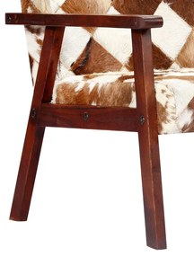 vidaXL Πολυθρόνα Λευκό / Καφέ από Γνήσιο Δέρμα Κατσίκας