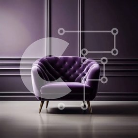 Intra Συλλεκτικό Ξύλινο Παζλ Plywood  4mm - Κομψή μωβ βελούδινη πολυθρόνα σε κομψό εσωτερικό Σε Ξύλινο Κουτί - Διαστάσεις Puzzle: 10x10 cm – 25 κομμάτια