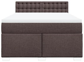 ΚΡΕΒΑΤΙ BOXSPRING ΜΕ ΣΤΡΩΜΑ ΣΚΟΥΡΟ ΚΑΦΕ 160X200 ΕΚ ΥΦΑΣΜΑΤΙΝΟ 3285956