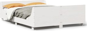 vidaXL Σκελετός Κρεβ. Χωρίς Στρώμα Λευκό 135x190 εκ Μασίφ Πεύκο