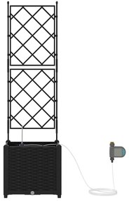 vidaXL Ζαρντινιέρες κήπου Μαύρο 40 x 40 x 142 cm Ατσάλι