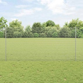 vidaXL Φράχτης με Στήλες. Ασημί 1.2 x 10 m Ατσάλι