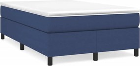 vidaXL Κρεβάτι Boxspring με Στρώμα Μπλε 120x200 εκ. Υφασμάτινο