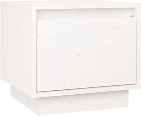 vidaXL Κομοδίνο Λευκό 35 x 34 x 32 εκ. από Μασίφ Ξύλο Πεύκου
