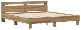 vidaXL Πλαίσιο Κρεβατιού Artisan Oak 180 x 200 cm Επεξεργασμένο ξύλο