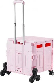 VEVOR Foldable Cart with Stair Climbing Wheels Collapsible Rolling Crate 65L