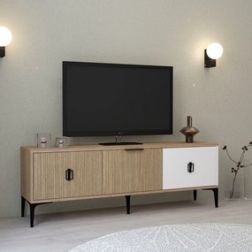 Έπιπλο Τηλεόρασης Δρυς / Λευκό GRICIR 150x35x18
