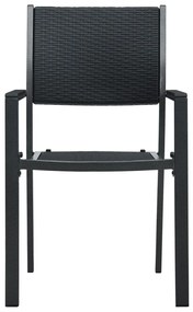 vidaXL Σετ Τραπεζαρίας Κήπου 7 Τεμαχίων Μαύρο