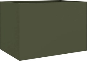 vidaXL Ζαρντινιέρα Λαδί 62x30x29 εκ. από Χάλυβα