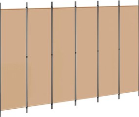 vidaXL Διαχωριστικό Δωματίου 6-Πάνελ Μπεζ 300 x 200 cm Ύφασμα