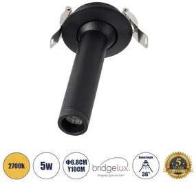 Χωνευτό LED Κινούμενο Spot Θερμό Λευκό/ Μαύρο DALE 60371 Globostar-60371-Μαύρο 60371