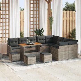 vidaXL Σετ Καναπέ Κήπου 13 pcs Γκρι συνθετικό ρατάν