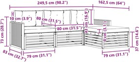 vidaXL Σειρά Καναπέ Εξωτερικού 4 pcs Λευκό και Κρεμ