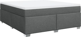 vidaXL Κρεβάτι Boxspring με Στρώμα Σκούρο Γκρι 180x200 εκ Υφασμάτιν