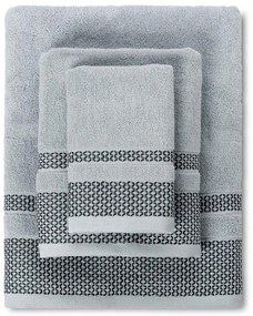 Πετσέτες Alvor (Σετ 3Τμχ) 02.521.10 Blue-Grey Cryspo Trio Σετ Πετσέτες 70x140cm 100% Cotton