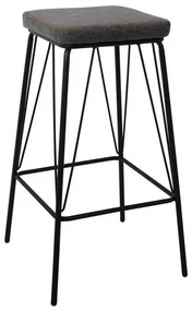 Σκαμπό Μπαρ Panton Vintage Grey ΕΜ779,1 43x43x76cm Σετ 2τμχ Μέταλλο,Τεχνόδερμα