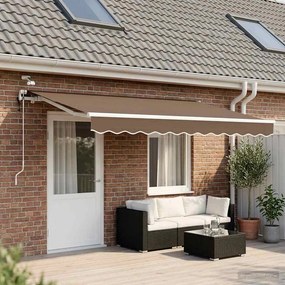 vidaXL Αναδιπλούμενη τέντα Taupe 450 x 350 εκ Πολυεστέρας