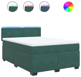 ΚΡΕΒΑΤΙ BOXSPRING ΜΕ ΣΤΡΩΜΑ ΣΚΟΥΡΟ ΠΡΑΣΙΝΟ 140X200ΕΚ. ΒΕΛΟΥΔΙΝΟ 3288627