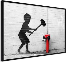 Αφίσα - Banksy: Hammer Boy - 30x20 - Μαύρο - Χωρίς πασπαρτού