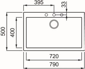 Elleci Quadra 130 - Νεροχύτης Κουζίνας Γρανίτη 79x50 - Nero