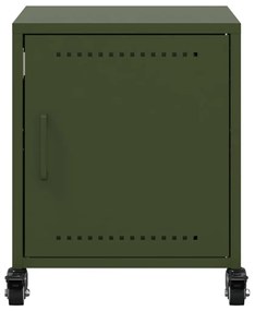 vidaXL Κομοδίνα 2 τεμ. Πράσινο Λαδί 36x39x43,5 εκ. από Χάλυβα