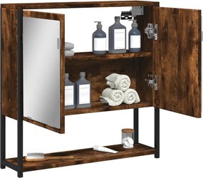 vidaXL Ντουλάπι Μπάνιου Καπνιστή Δρυς 60x16x60 εκ. Επεξεργασμένο Ξύλο