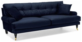 Καναπές Seattle E134, Αριθμός θέσεων: 3, Μπλε, 222x100x87cm, Ταπισερί, Πόδια: Ρόδες, Ξύλο | Epipla1.gr
