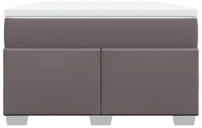 vidaXL Κρεβάτι Boxspring με Στρώμα Γκρι 120x190εκ. από Συνθετικό Δέρμα