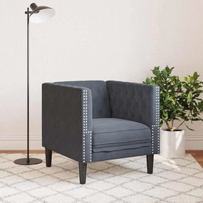 vidaXL Πολυθρόνα Τσέστερφιλντ Σκούρο γκρι 71 x 74.5 x 70.5 εκ. Βελούδο